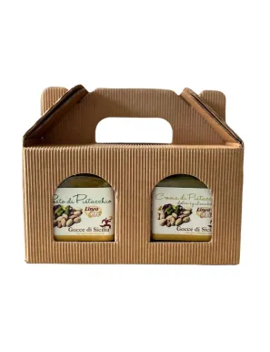 Pistachio flavor gift box. Pesto and Pistachio cream tasting box