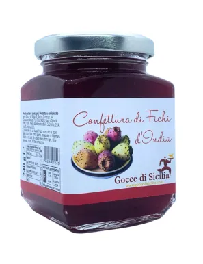 Sicilian Prickly Pear Jam in an elegant jar - Gocce di Sicilia