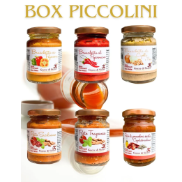 Box Piccolini, cesta regalo con Patè di creme e Pesti biologici da 90 grammi