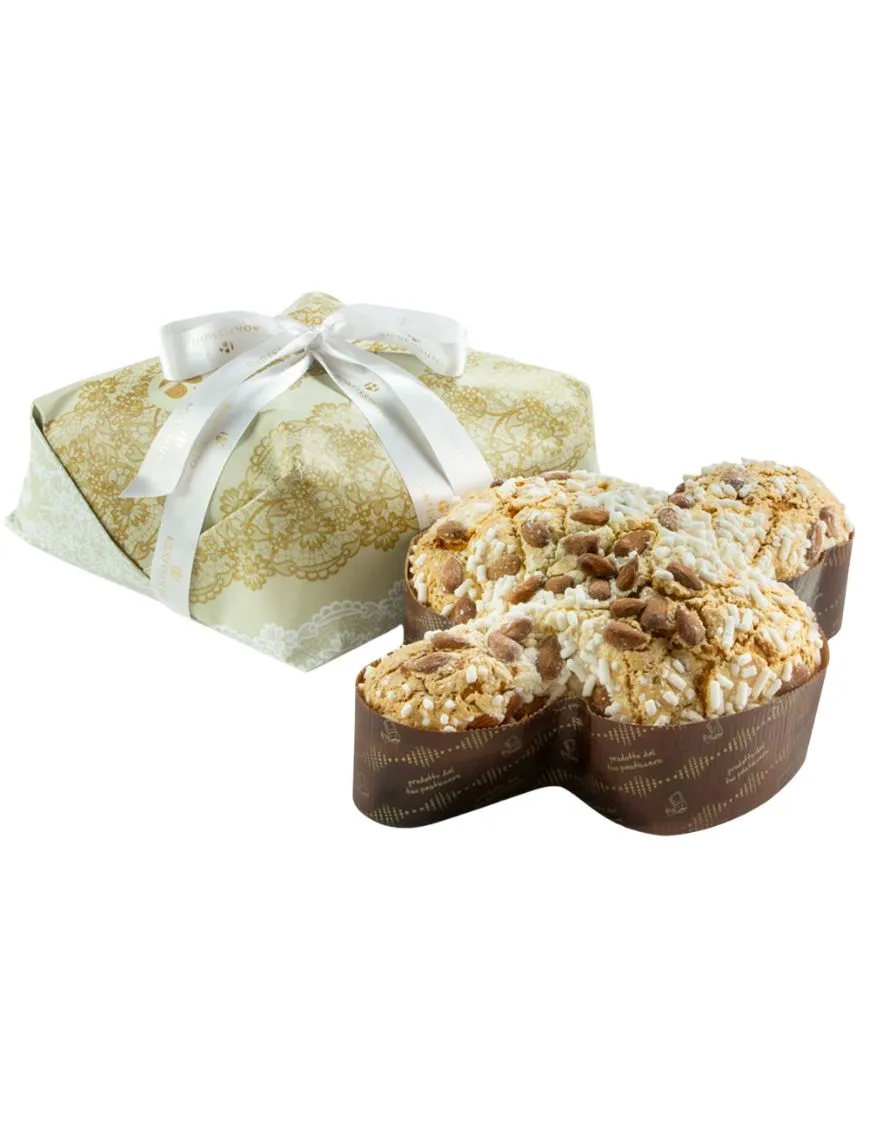Traditional Artisan Sicilian Colomba with candied oranges - Pasticceria Bonfissuto