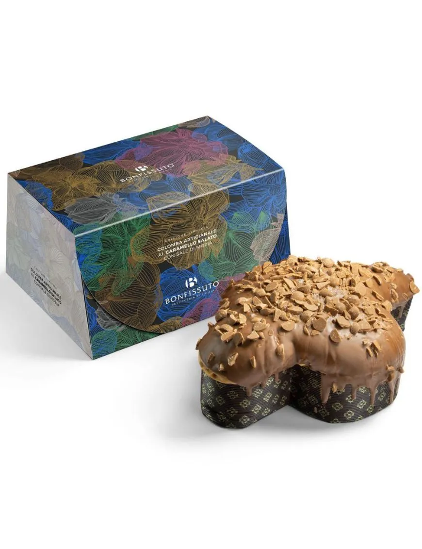 Artisan Sicilian Colomba with Salted Caramel and Mozia Salt - Pasticceria Bonfissuto