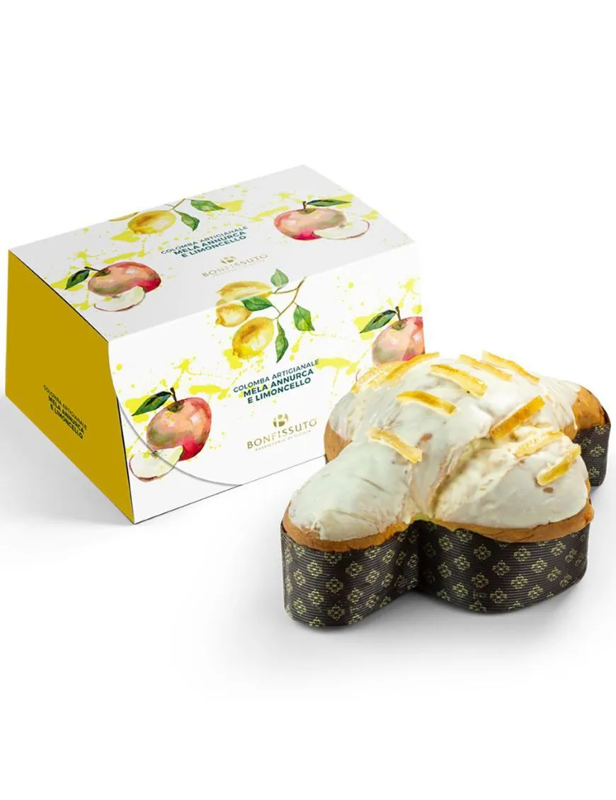 Artisan Sicilian Colomba with Limoncello Cream and Annurca PGI Apple - Pasticceria Bonfissuto