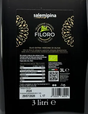 Organic Olive Oil 3 liter tin. - Extra virgin