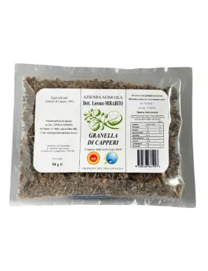 Salina Caper Grains DOP in 50 gram bag