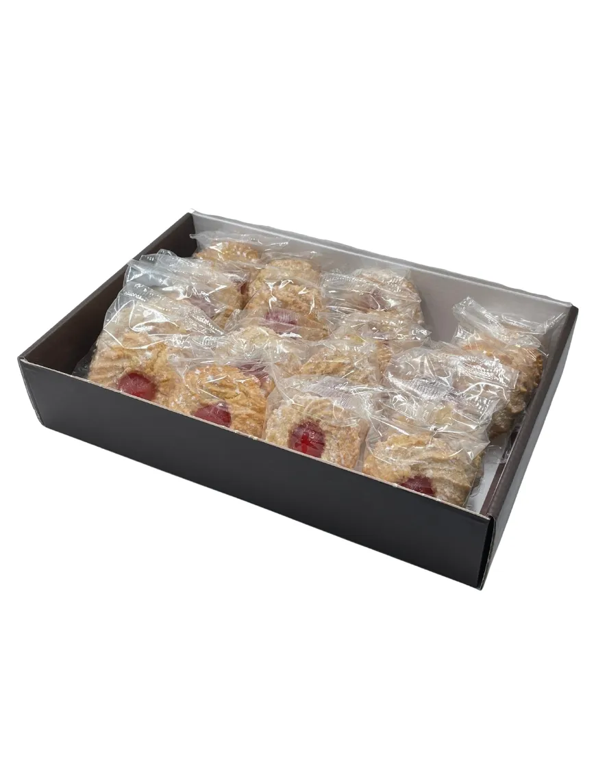 Almond pastries with cherry, typical Sicilian almond sweets