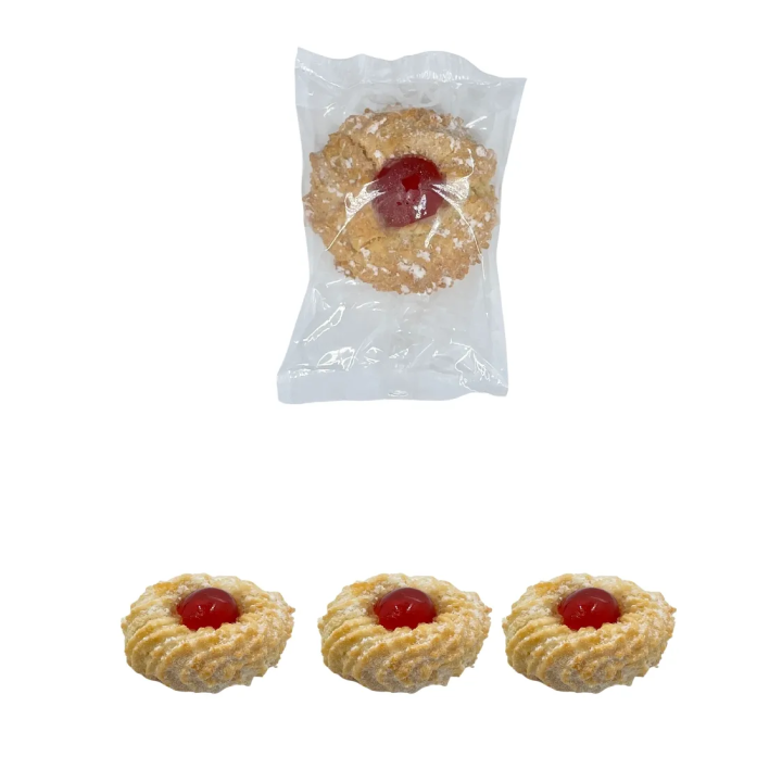 Almond pastries with cherry, typical Sicilian almond sweets