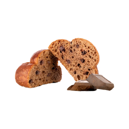 Sicilian chocolate brioche with tuppo. Soft and tasty filled with chocolate chips.