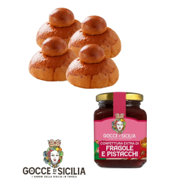Box with Tuppo with Strawberry Jam - with four brioche and jam