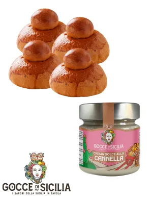 Box with Tuppo Cinnamon - with four brioches and spreadable cream