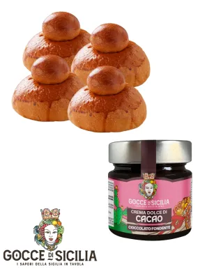 Box with Cocoa Tuppo - with four brioches and spreadable cream
