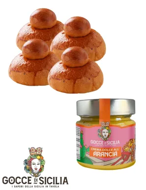 Box with Tuppo Sweet Orange - with four brioches and orange spreadable cream