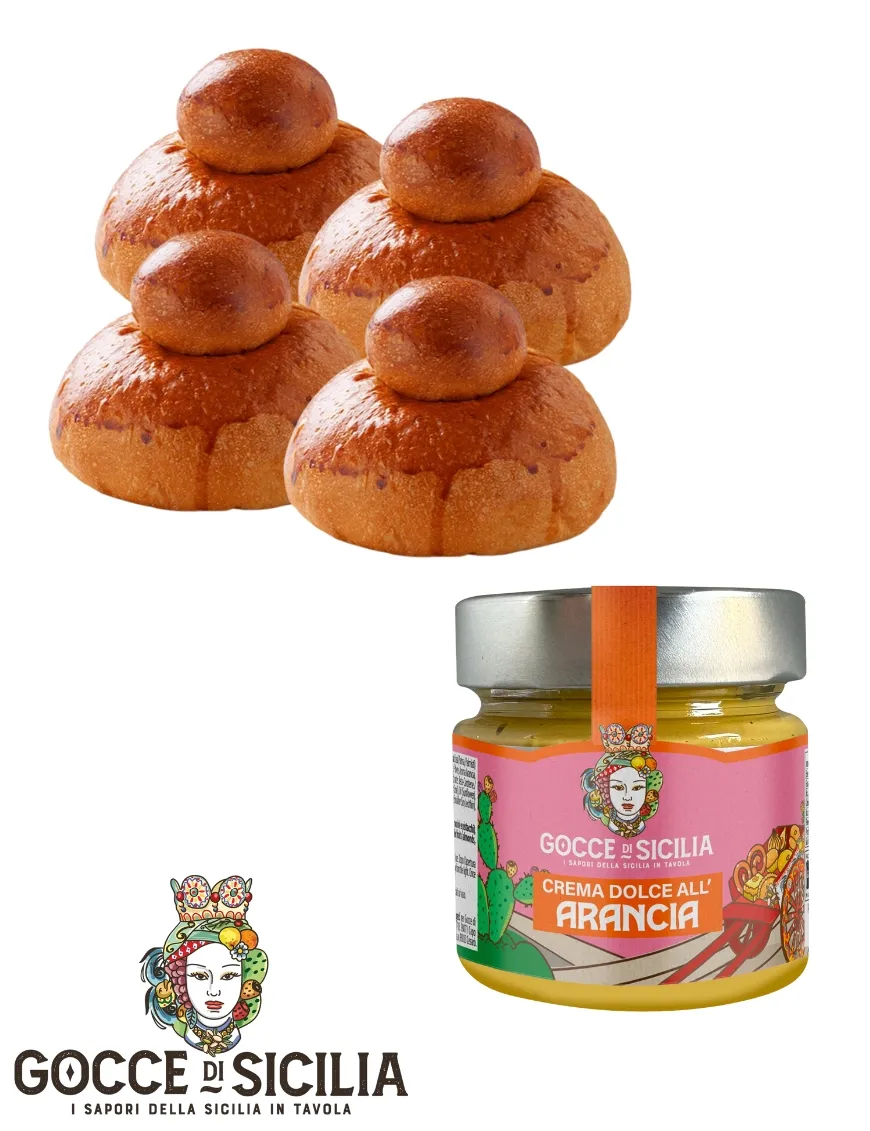 Box with Tuppo Sweet Orange - with four brioches and orange spreadable cream