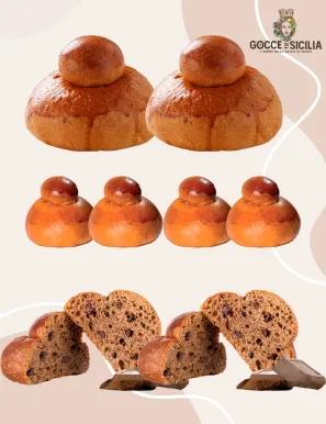 Box with 3 versions of Sicilian brioche, classic, mini and chocolate!