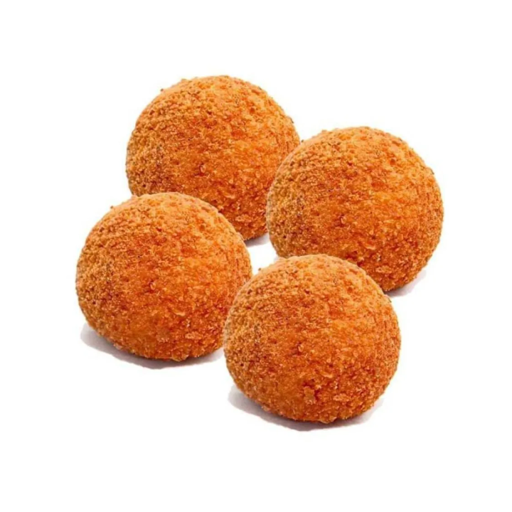 Sicilian artisan round arancini with pistachio and ragù flavor