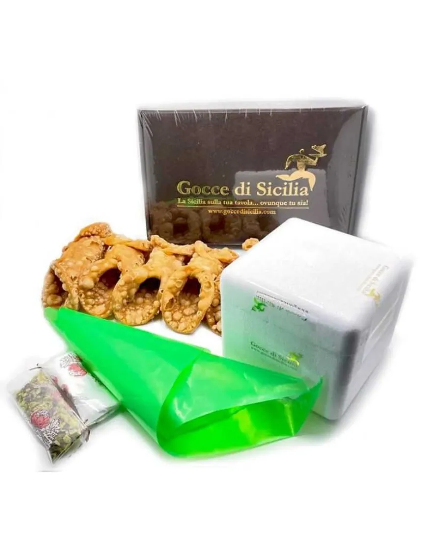 Kit of Sicilian artisan cannoli with ricotta ready to fill Kit of Sicilian artisan cannoli with ricotta ready to fill