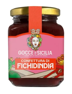 Sicilian Prickly Pear Jam in an elegant jar - Gocce di Sicilia