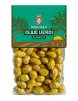 Green olives for aperitif, stored in 300g vacuum bag.