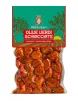 Green olives crushed and spicy seasoned, stored in 300g vacuum bag.