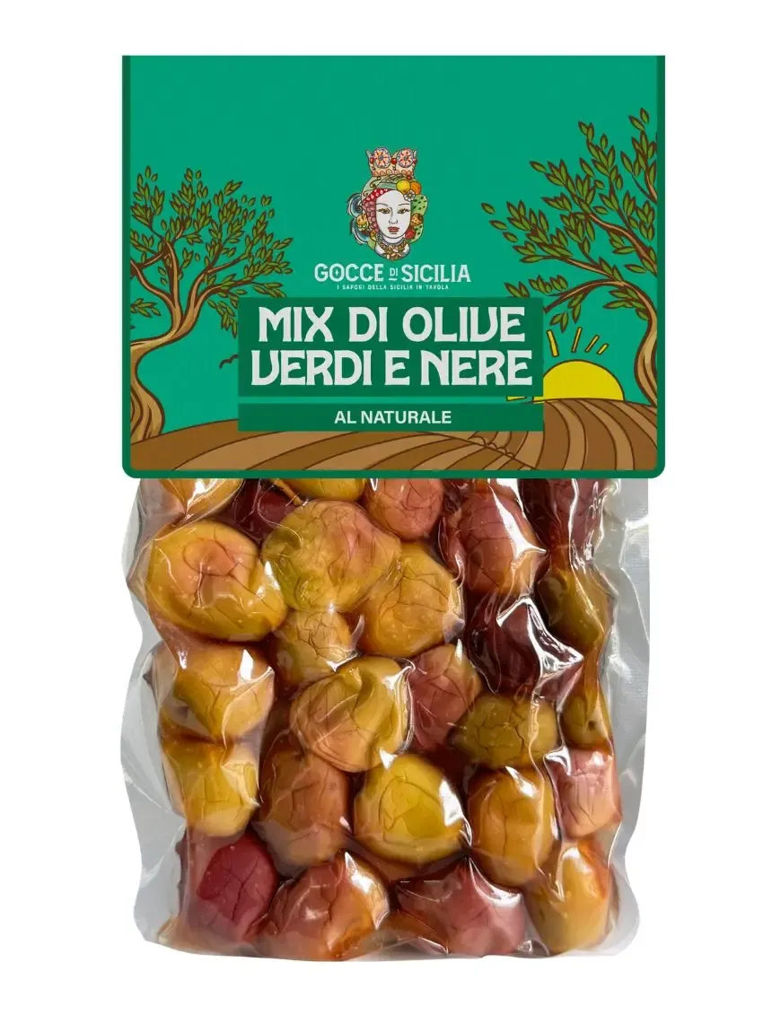 Mix di Olive Nere e Verdi al Naturale