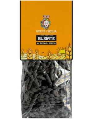 Busiate with Cuttlefish Ink - Sicilian pasta