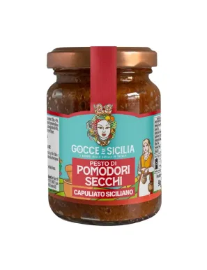 Sicilian organic capuliato. Pesto of dried tomatoes. 90 gr pot.