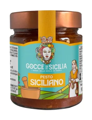 Sicilian pesto Gocce di Sicilia. 190 grams pot.