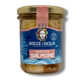 Filetti di salmone lavorati a mano in olio di oliva - Vaso da 200 grammi