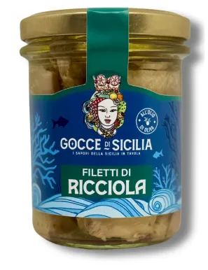 Filetti di ricciola lavorati a mano in olio di oliva - Vaso da 200 grammi
