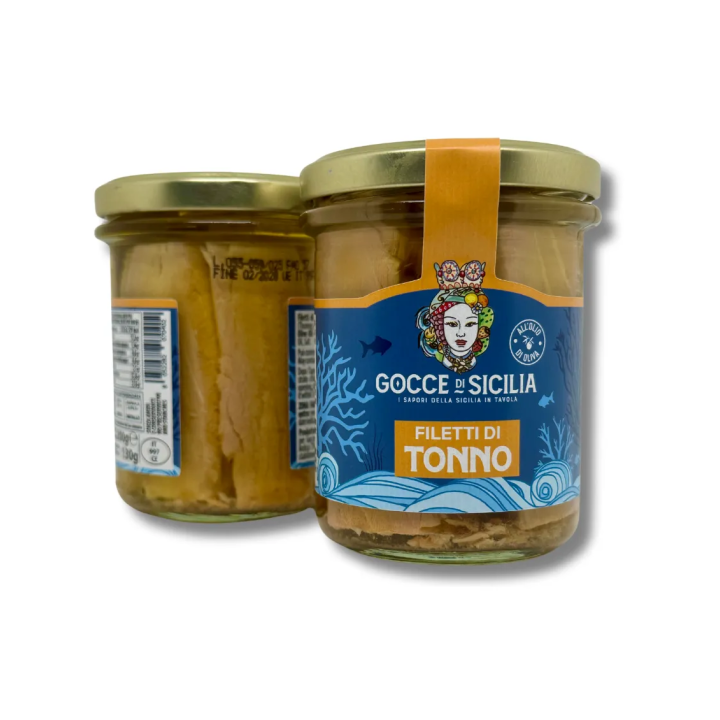 Deliziosi filetti di tonno lavorati artigianalmente e conservati in olio d'oliva