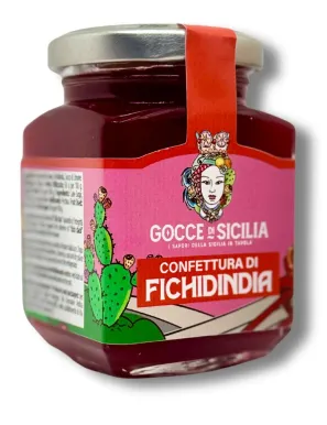 Sicilian Prickly Pear Jam in an elegant jar - Gocce di Sicilia