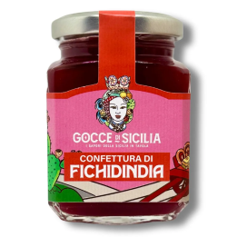 Sicilian Prickly Pear Jam in an elegant jar - Gocce di Sicilia