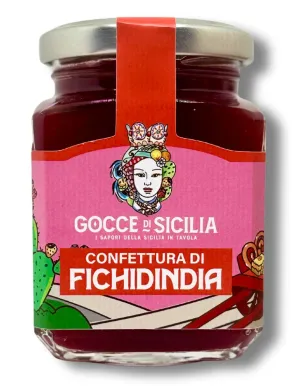 Sicilian Prickly Pear Jam in an elegant jar - Gocce di Sicilia