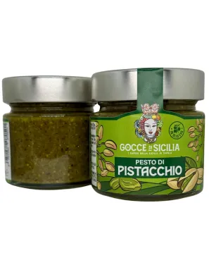 Pesto di pistacchio con puro pistacchio artigianale, vasetto da 190 grammi