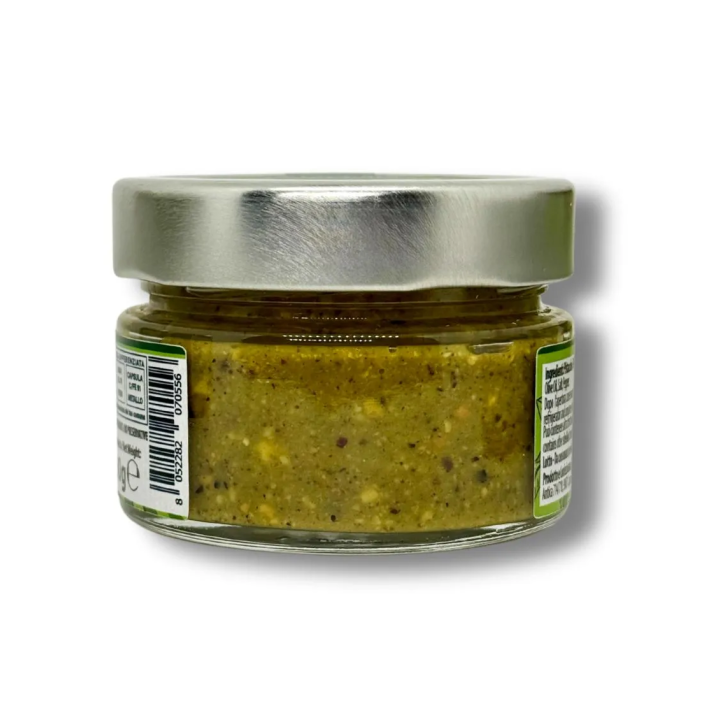 High quality pistachio pesto in a 90 gram jar