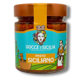 Pesto alla siciliana originale in vaso da 190 grammi.