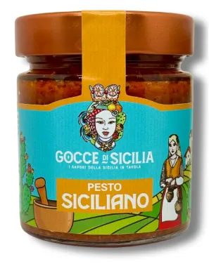 Pesto alla siciliana originale in vaso da 190 grammi.