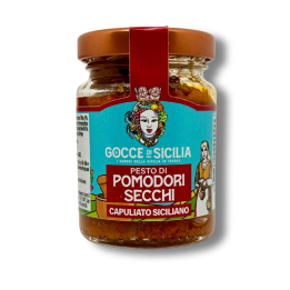 Pesto capuliato di pomodori secchi, capperi, origano - 90 grammi