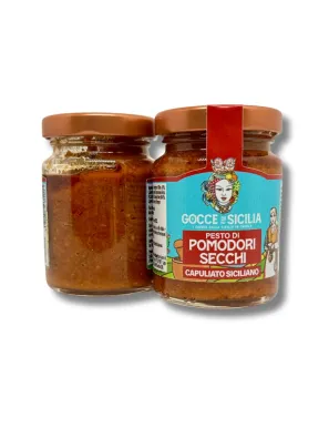 Pesto capuliato di pomodori secchi, capperi, origano - 90 grammi