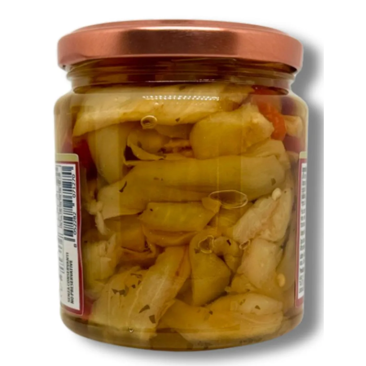 Sicilian-style seasoned eggplants cut into small pieces in oil
