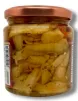 Sicilian-style seasoned eggplants cut into small pieces in oil