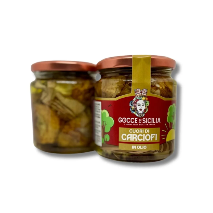 Cuori di carciofi a pezzi in conserva sott'olio da 280 grammi