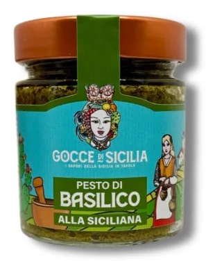 Sicilian Basil Pesto - Ready to eat. 190 grams pot.