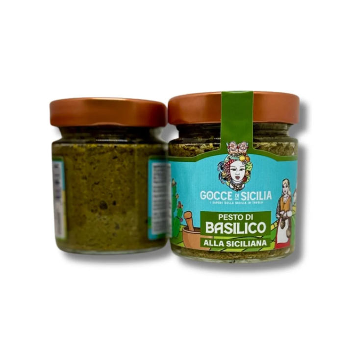 Sicilian Basil Pesto - Ready to eat. 190 grams pot.