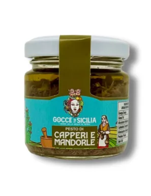 Pesto of capers and almonds, jar of 85 grams for sale online