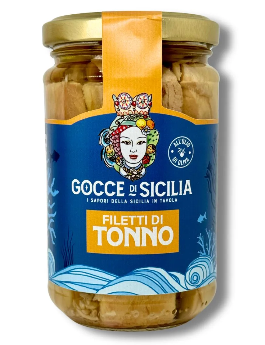 Filetti di tonno siciliano in olio di oliva lavorati a mano 300 grammi
