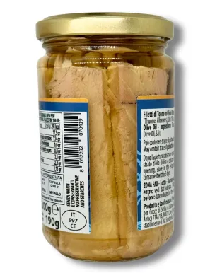 Sicilian tuna fillets in olive oil hand-processed 300 grams