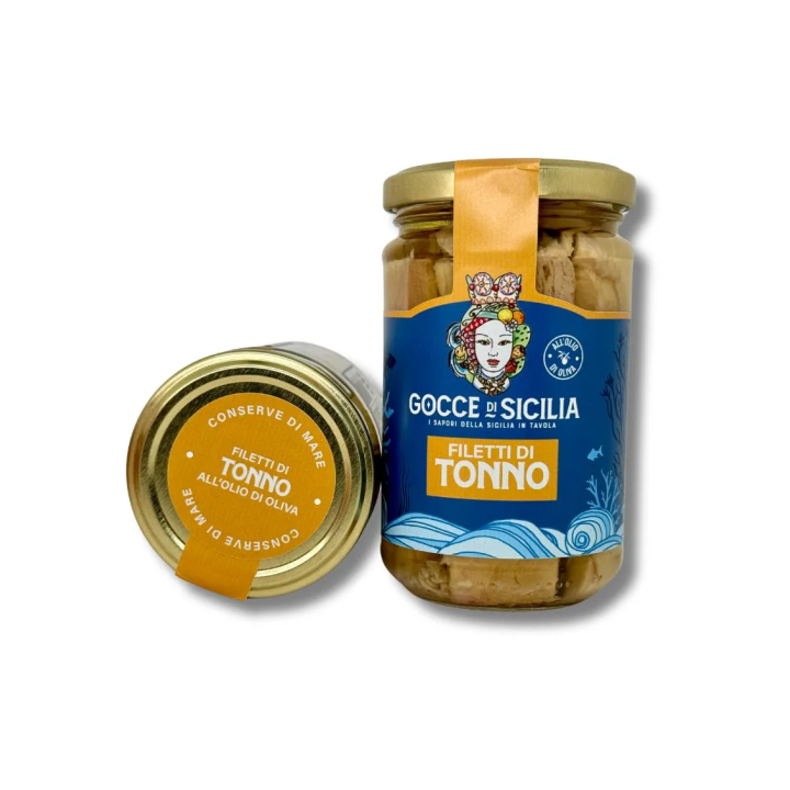 Filetti di tonno siciliano in olio di oliva lavorati a mano 300 grammi