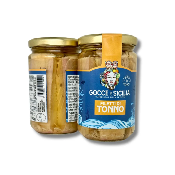 Filetti di tonno siciliano in olio di oliva lavorati a mano 300 grammi