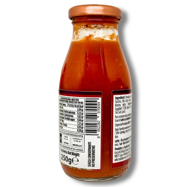 Salsa pronta di Pomodoro Ciliegino alla Norma - 250 grammi