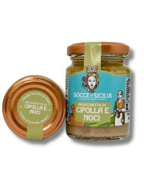 Bruschetta di cipolle e noci con aceto balsamico di Modena IGP